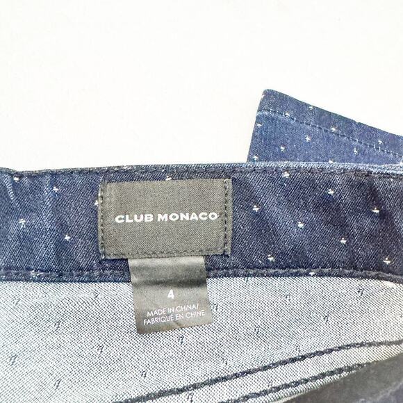 Club Monaco Printed Patterned Dark Wash Denim Jean Pants Size 4 - Picture 6 of 8